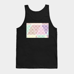 Tribal pattern, geometric and flower motifs, abstract print Tank Top